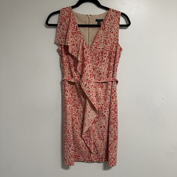 Ann Taylor Dresses & Skirts - Ann Taylor Womens Red Sleeveless V-Neck Ruffle Stretch Partywear Shift Dress 0